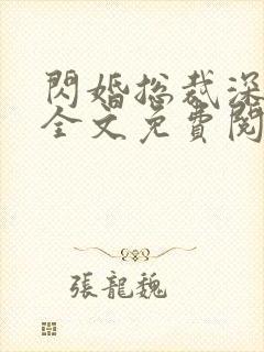 闪婚总裁深深爱全文免费阅读封面