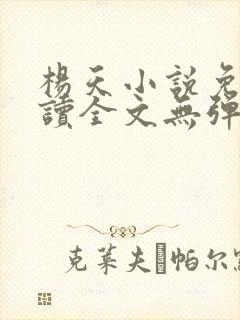 杨天小说免费阅读全文无弹窗