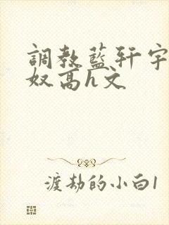 调教蓝轩宇成肉奴高h文