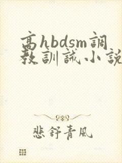 高hbdsm调教训诫小说封面