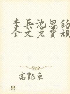 李兵沈思的小说全文免费顽石