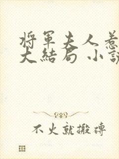 将军夫人惹不得大结局 小说封面