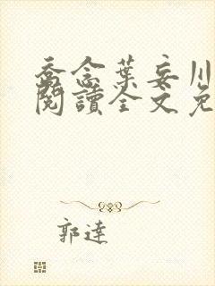 乔念叶妄川在线阅读全文免费