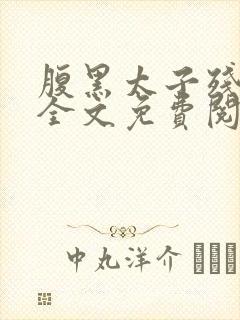 腹黑太子残暴妃全文免费阅读封面