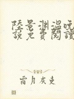 陆景渊温晚宁小说免费阅读最新章节封面