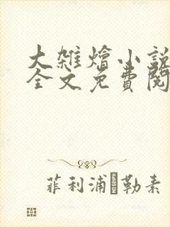 大杂烩小说在线全文免费阅读笔趣阁