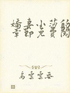 娇妻小莎的最新章节免费阅读全文小