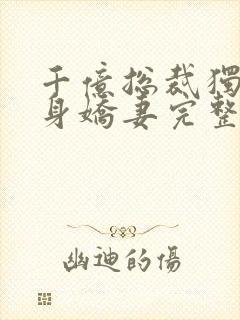 千亿总裁独宠替身娇妻完整版小说