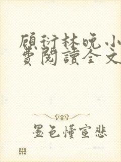 顾衍林晚小说免费阅读全文最新章节更新