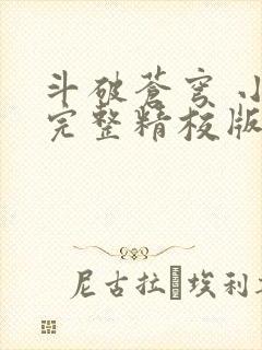 斗破苍穹 小说完整精校版封面