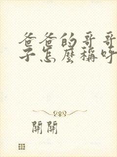 爸爸的哥哥的儿子怎么称呼