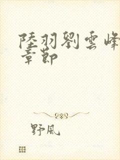 陆羽刘云峰最新章节