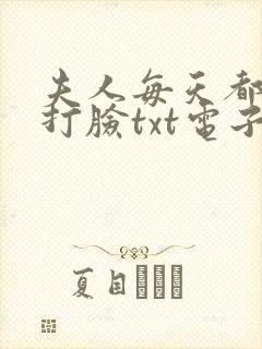 夫人每天都在线打脸txt电子书下载