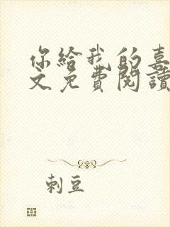 你给我的喜欢全文免费阅读封面