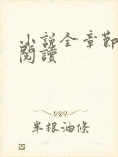 小说全章节免费阅读