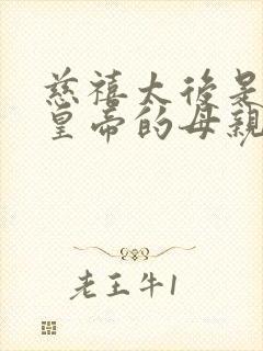 慈禧太后是哪位皇帝的母亲封面