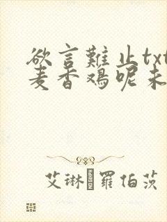 欲言难止txt麦香鸡呢未删减