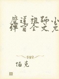 魔道祖师小说无弹窗全文免费阅读封面