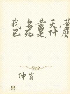 我名黄天,苍天已死是什么鬼免费
