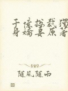 千亿总裁独宠替身娇妻原著