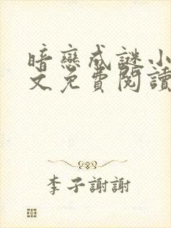 暗恋成谜小说全文免费阅读无弹窗封面