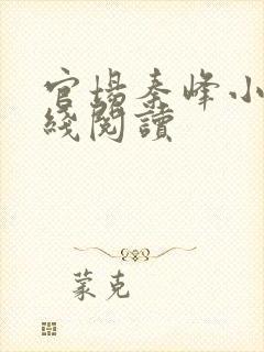 官场秦峰小说在线阅读