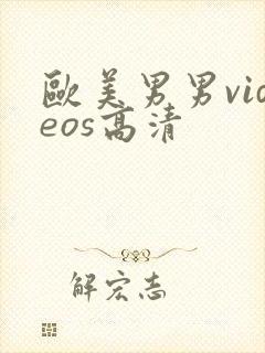 欧美男男videos高清