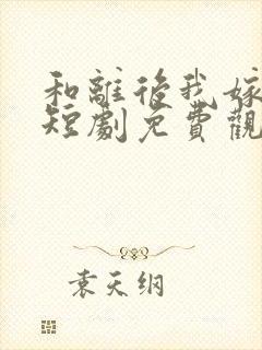 和离后我嫁太子短剧免费观看