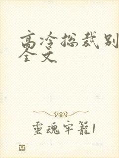 高冷总裁别太坏全文