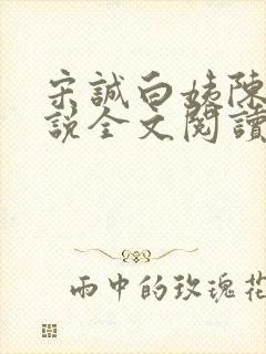 宋诚白姨陈叔小说全文阅读最新章节