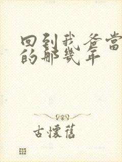 回到我爸当校草的那几年封面