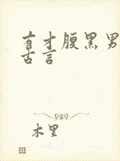 有才腹黑男主的古言