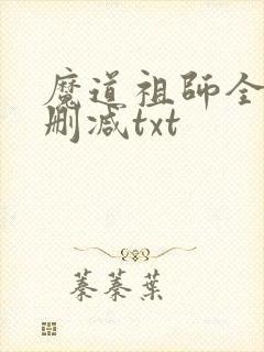 魔道祖师全文无删减txt