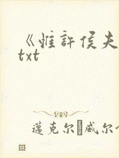 《惟许侯夫人》txt封面