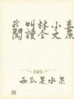 我叫林小喜全文阅读全文原文内容封面