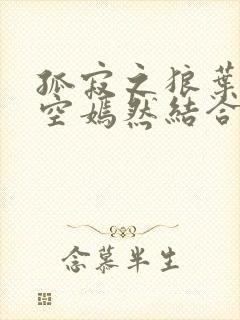 孤寂之狼叶凡司空嫣然结合