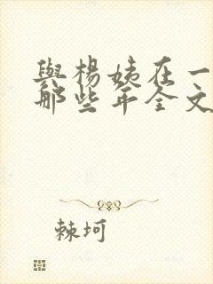 与杨姨在一起的那些年全文免费阅读