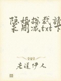 隐婚总裁请签字未删减txt下载