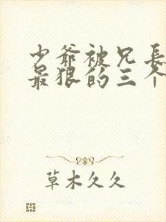 少爷被兄长罚打最狠的三个瞬间