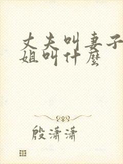 丈夫叫妻子的姐姐叫什么封面