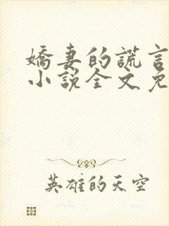 娇妻的谎言小楠小说全文免费阅读