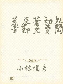 叶辰萧初然最新章节免费阅读下载