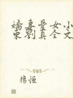 娇妻爱女小可于东刘真全文小说