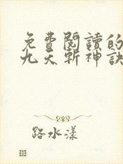 免费阅读的小说九天斩神诀封面