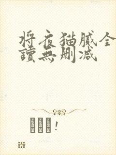 将夜猫腻全文阅读无删减封面