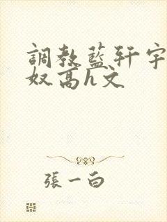 调教蓝轩宇成肉奴高h文