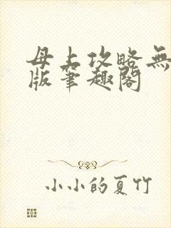 母上攻略无删减版笔趣阁封面