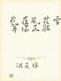 我在风花雪月中等你正版封面