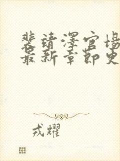 裴靖泽官场小说最新章节更新时间