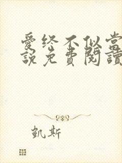 爱终不似当初小说免费阅读全文封面